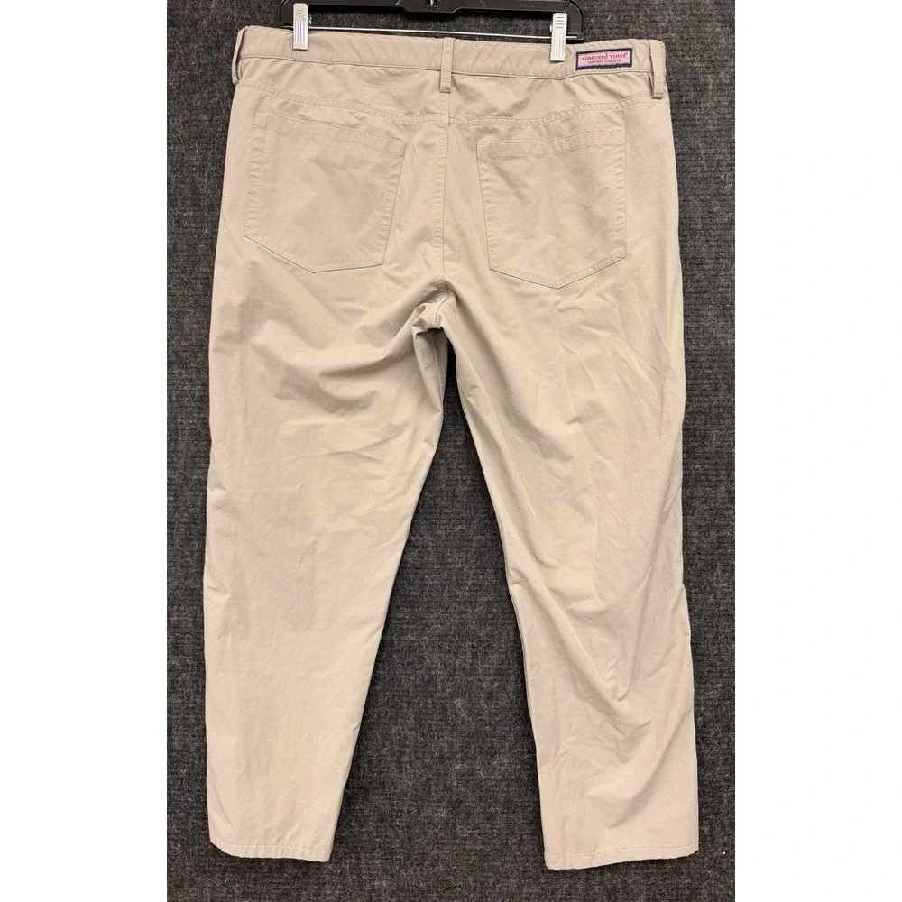Vineyard Vines On-The-Go Pant Mens 38x30 Khaki Tan Performance Chino Slacks